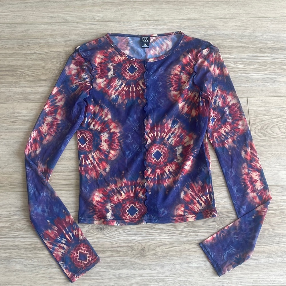 BDG Sheer Tie Dye Long Sleeve Top Size Medium